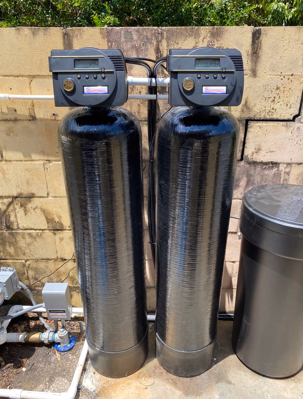 dual water treatment tanks